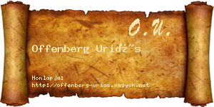 Offenberg Uriás névjegykártya
